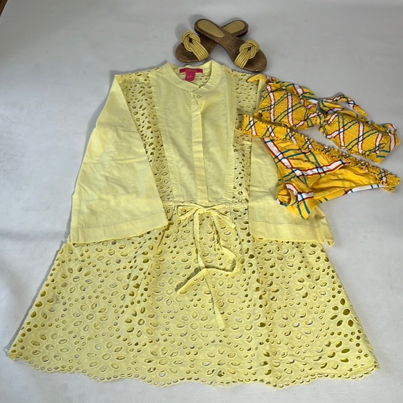 CATHERINE MALANDRINO EMELIA EYELET PEPLUM TUNIC SIZE M EXCELLENT CONDITION - Picture 6 of 11